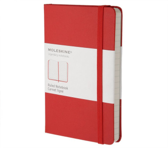 картинка Записная книжка Moleskine Classic (в линейку), Pocket (9х14см), красная от магазина Молескинов