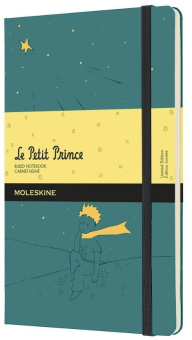 картинка Записная книжка Moleskine Limited Edition Le Petit Prince, (в линейку), Large (13x21 см), зеленая от магазина Молескинов