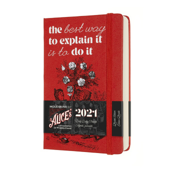 картинка Ежедневник Moleskine Alice in Wonderland (2021), Pocket (9x14 см), красный от магазина Молескинов