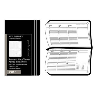 картинка Еженедельник (горизонтальный, панорамный) Moleskine Professional (2013), Pocket (9x14см), черный от магазина Молескинов