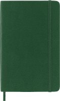 Записная книжка Moleskine Classic (нелинованная), Pocket (9х14см), мягкая обложка, зеленая