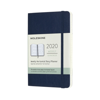картинка Еженедельник Moleskine Classic Soft (гориз.2020), Pocket (9x14 см), темно-синий от магазина Молескинов