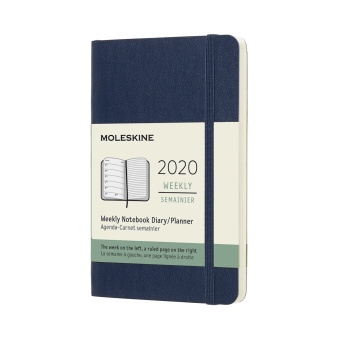 картинка Еженедельник Moleskine Classic Soft (2020), Pocket (9x14 см), темно-синий от магазина Молескинов