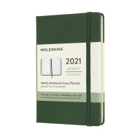 картинка Еженедельник Moleskine Classic (2021), Pocket (9x14 см), зеленый от магазина Молескинов