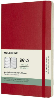 картинка Еженедельник Moleskine Classic Soft (мягкая обложка), (2021-2022), Large (13x21 см), красный от магазина Молескинов