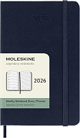 Еженедельник Moleskine Classic 2026, Pocket (9x14 см), синий