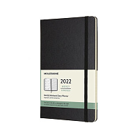 Еженедельник Moleskine Classic 2022, Large (13x21 см), черный