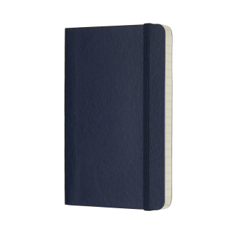 картинка Записная книжка Moleskine Classic Soft(мягкая обложка), в линейку, Pocket (9x14см), синяя от магазина Молескинов
