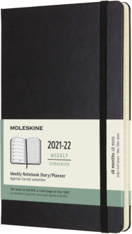 картинка Еженедельник Moleskine Classic (2021-2022), Large (13x21 см), черный от магазина Молескинов