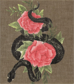 картинка Набор Moleskine X Kaweco LE (записная книжка Limited Edition Snake Roses, Large (13x21см) и черная шариковая ручка Kaweco) от магазина Молескинов