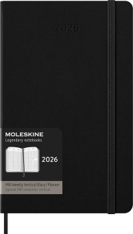 картинка Еженедельник Moleskine Professional 2026 (верт.), Large (13x21 см), черный от магазина Молескинов