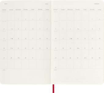 картинка Еженедельник 18 месяцев Moleskine Classic 2025 - 2026, Large (13x21 см), мягкая обложка, красный от магазина Молескинов
