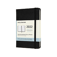 Ежемесячник-планинг Moleskine Classic 2022, Pocket (9x14 см), черный