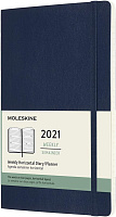 Еженедельник Moleskine Classic Soft (мягкая обложка) 2023 с горизонтальной линовкой, Large синий