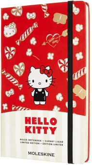 картинка Записная книжка Moleskine Limited Edition HELLO KITTY, (в линейку), Large (13x21 см), красная от магазина Молескинов