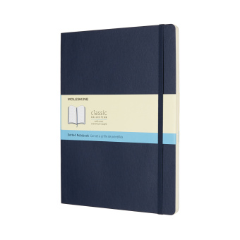 картинка Записная книжка Moleskine Classic Soft(мягкая обложка), в точку, XLarge (19х25см), синяя от магазина Молескинов