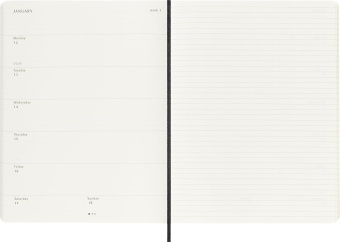 картинка Еженедельник Moleskine Classic Soft (мягкая обложка), 2026, XLarge (19х25см), черный от магазина Молескинов