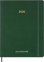 Еженедельник Moleskine Essential Weekly Vertical Planner (2026), XXL (23,5×28,14 см), мягкая обложка, зеленый