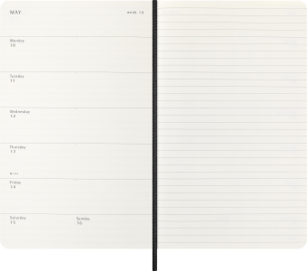 картинка Еженедельник  18 месяцев Moleskine Classic (мягкая обложка) (2026-2027), Large (13x21 см), черный от магазина Молескинов