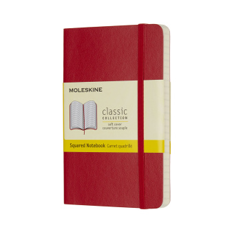 картинка Записная книжка  Moleskine Classic Soft (в клетку), Pocket (9х14 см), алый красный от магазина Молескинов