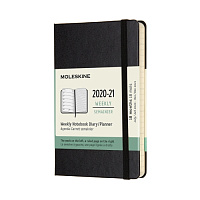 Еженедельник Moleskine Classic (2020-2021), Pocket (9x14 см), черный