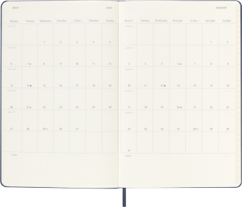 картинка Еженедельник 18 месяцев Moleskine Classic 2025 - 2026, Large (13x21 см), твердая обложка, синий от магазина Молескинов
