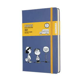 картинка Ежедневник Moleskine Peanuts (2021), Large (13x21 см), синий от магазина Молескинов