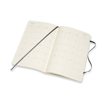 картинка Ежемесячник-планинг Moleskine Classic Soft (мягкая обложка), (2021-2022), Large (13x21 см), черный от магазина Молескинов
