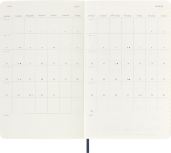 картинка Еженедельник 18 месяцев Moleskine Classic 2025 - 2026, Large (13x21 см), мягкая обложка, синий от магазина Молескинов