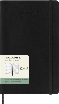 картинка Еженедельник  18 месяцев Moleskine Classic (мягкая обложка) (2026-2027), Large (13x21 см), черный от магазина Молескинов