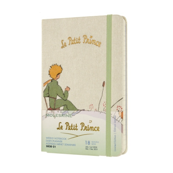 картинка Еженедельник Moleskine Le Petit Prince (2020-2021), Pocket (9x14 см), светло-серый от магазина Молескинов