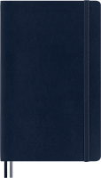 Записная книжка Moleskine Classic Expanded (нелинованный), Large (13х21 см), 400 страниц, мягкая обложка, синяя