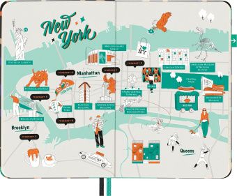 картинка Записная книжка - путеводитель Moleskine "LUXE City", New York, Pocket (9х14 см) от магазина Молескинов