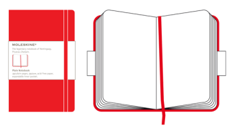 картинка Записная книжка Moleskine Classic (нелинованная), Large (13х21см), красная от магазина Молескинов