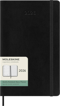 картинка Еженедельник Moleskine Classic Soft (мягкая обложка), 2026, Large (13x21 см), черный от магазина Молескинов