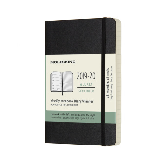 картинка Еженедельник Moleskine Classic Soft (2019-2020), Pocket (9x14 см), черный от магазина Молескинов