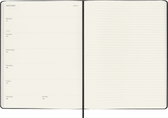 картинка Еженедельник Moleskine Classic (2024-2025), XLarge (19x25 см), черный от магазина Молескинов