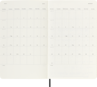 картинка Еженедельник 18 месяцев Moleskine Classic 2025 - 2026, Large (13x21 см), мягкая обложка, черный от магазина Молескинов