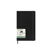 Еженедельник Moleskine Classic Soft (мягкая обложка), 2025, Large (13x21 см), черный