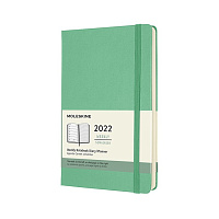 Еженедельник Moleskine Classic 2022, Large (13x21 см), зеленый