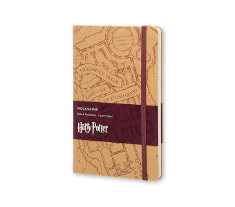 картинка Записная книжка Moleskine Harry Potter - Marauder's Map (в линейку), Large (13x21см), бежевая от магазина Молескинов
