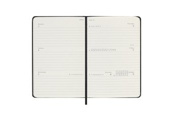 картинка Еженедельник Moleskine Classic 2023, горизонтальный блок, Pocket (9x14 см), черный от магазина Молескинов