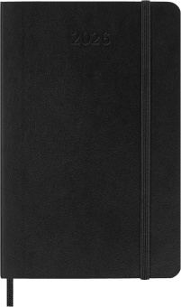 картинка Еженедельник Moleskine Classic Soft (мягкая обложка), 2026,Pocket (9x14см),черн, гориз.блок от магазина Молескинов