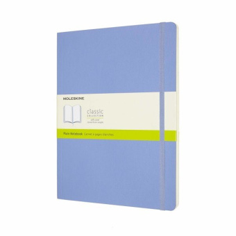 картинка Записная книжка Moleskine Classic Soft (мягкая обложка), нелинованная, XLarge (19х25 см), Голубая от магазина Молескинов