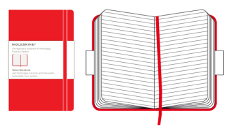 картинка Записная книжка Moleskine Classic (в линейку), Large (13х21см), красная от магазина Молескинов