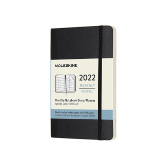 картинка Ежемесячник-планинг Moleskine Classic 2022 Soft (мягкая обложка), Pocket (9x14 см), черный от магазина Молескинов