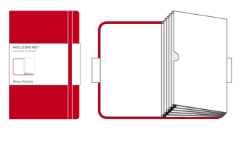 картинка Папка-блокнот Moleskine Memo Pockets, Large (13x21см), красная от магазина Молескинов