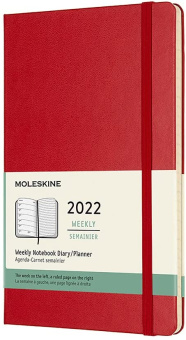 картинка Еженедельник Moleskine Classic 2022, Large (13x21 см), красный от магазина Молескинов
