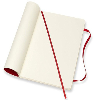 картинка Записная книжка Moleskine Classic Soft (мягкая обложка), нелинованная, Large (13x21см), красная от магазина Молескинов