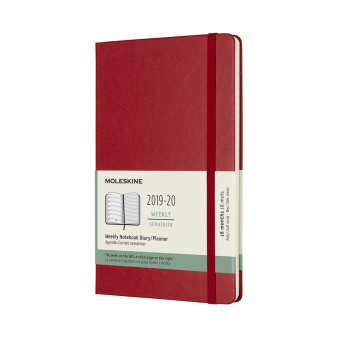 картинка Еженедельник Moleskine Classic (2019-2020), Large (13x21 см), красный от магазина Молескинов